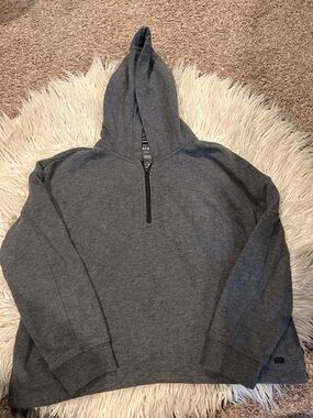 DKNY large grey sport half zip hoodie